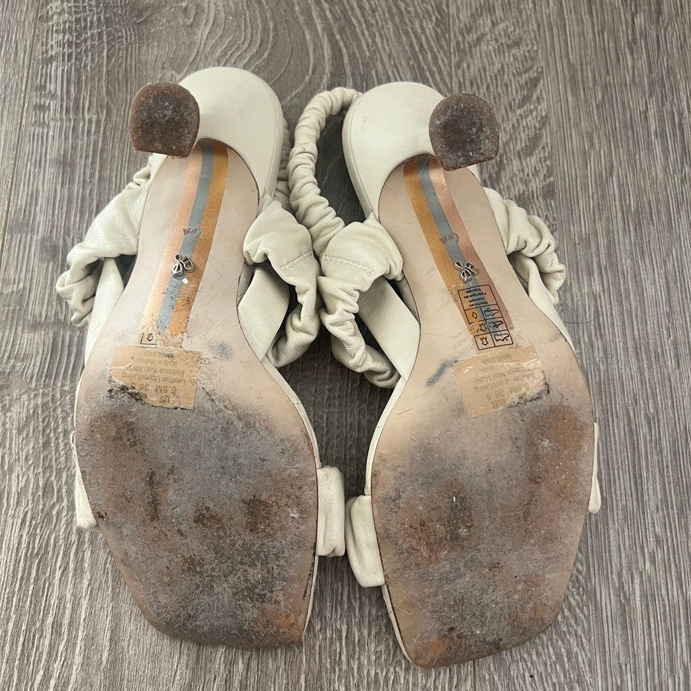Sam Edelman Cream Ruched Heels - Picture 3 of 3